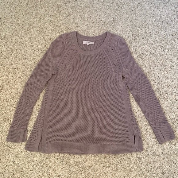 NICE Loft Sweater
Brown/Tan (Size M)
Beautiful details with sleeve/bottom slits - Picture 1 of 6